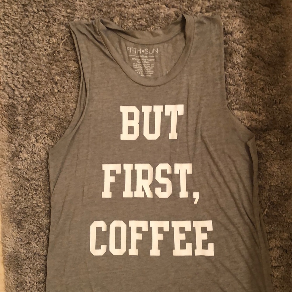 Sage But First Coffee Cut Off Tank
